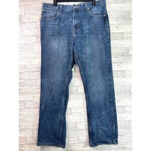 Roebuck & Co Men’s Straight Leg Blue‎ Jeans Relaxed Fit Classic Denim 38x32